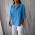 Bluegray 4buttoned shirt / 3XL
