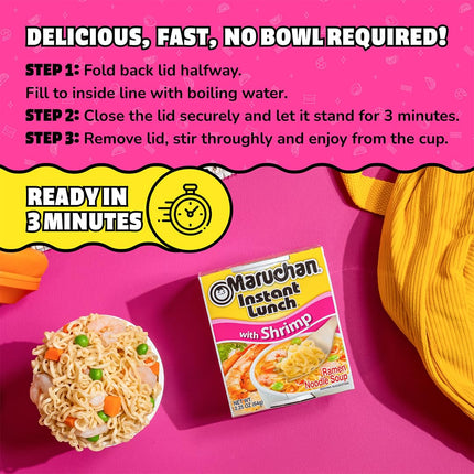 Maruchan Instant Lunch Ramen Noodles, Hot & Spicy Beef Flavor – Japanese-Style Instant Noodle Soup, Easy Meal Ready in 3 Minutes – 2.25 Oz. (12 Pack)