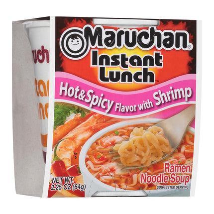 Maruchan Instant Lunch Ramen Noodles, Hot & Spicy Beef Flavor – Japanese-Style Instant Noodle Soup, Easy Meal Ready in 3 Minutes – 2.25 Oz. (12 Pack)