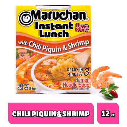 Maruchan Instant Lunch Ramen Noodles, Hot & Spicy Beef Flavor – Japanese-Style Instant Noodle Soup, Easy Meal Ready in 3 Minutes – 2.25 Oz. (12 Pack)