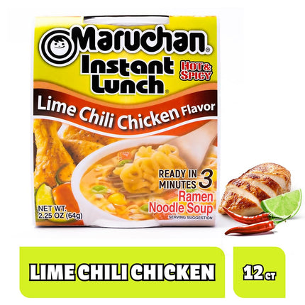 Maruchan Instant Lunch Ramen Noodles, Hot & Spicy Beef Flavor – Japanese-Style Instant Noodle Soup, Easy Meal Ready in 3 Minutes – 2.25 Oz. (12 Pack)