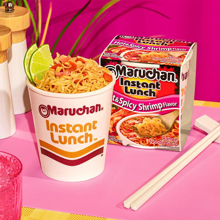 Maruchan Instant Lunch Ramen Noodles, Hot & Spicy Beef Flavor – Japanese-Style Instant Noodle Soup, Easy Meal Ready in 3 Minutes – 2.25 Oz. (12 Pack)