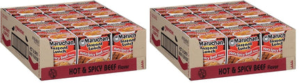 Maruchan Instant Lunch Ramen Noodles, Hot & Spicy Beef Flavor – Japanese-Style Instant Noodle Soup, Easy Meal Ready in 3 Minutes – 2.25 Oz. (12 Pack)