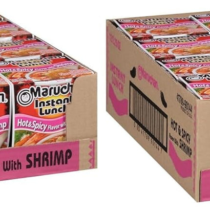 Maruchan Instant Lunch Ramen Noodles, Hot & Spicy Beef Flavor – Japanese-Style Instant Noodle Soup, Easy Meal Ready in 3 Minutes – 2.25 Oz. (12 Pack)
