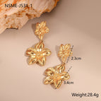 NSME J5311 Flower Earrings / 18K