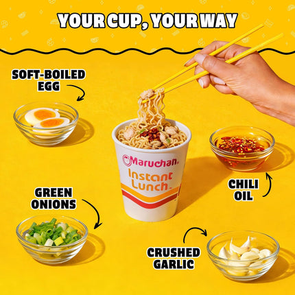 Maruchan Instant Lunch Ramen Noodles, Hot & Spicy Beef Flavor – Japanese-Style Instant Noodle Soup, Easy Meal Ready in 3 Minutes – 2.25 Oz. (12 Pack)