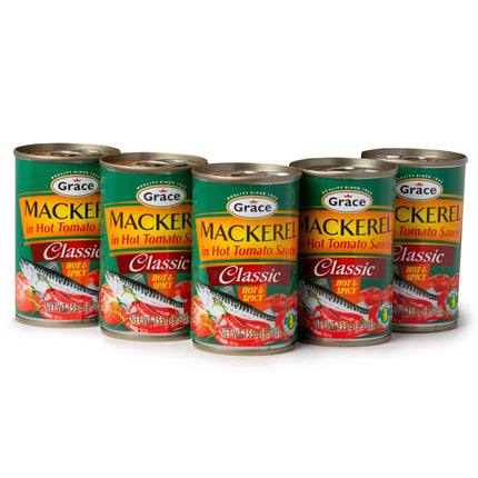Grace Mackerel in Tomato Sauce (Classic Mackerel in Tomato Sauce 5.5oz - 5 Pack)