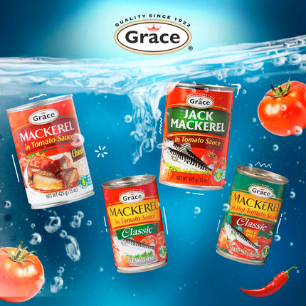 Grace Mackerel in Tomato Sauce (Classic Mackerel in Tomato Sauce 5.5oz - 5 Pack)