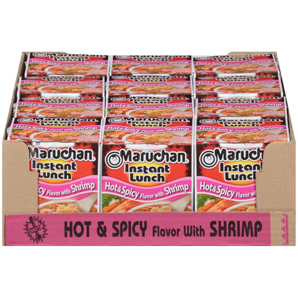 Maruchan Instant Lunch Ramen Noodles, Hot & Spicy Beef Flavor – Japanese-Style Instant Noodle Soup, Easy Meal Ready in 3 Minutes – 2.25 Oz. (12 Pack)